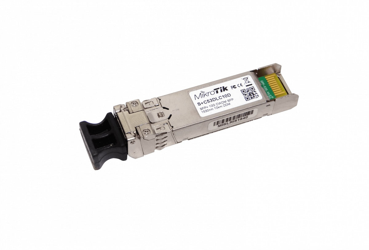 S+C53DLC10D MIKROTIK 1530nm 10G SM 10km 2-LC Transceptor SFP+ DDM para CWDM-MUX8A Individual