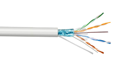 CBXC-FW3 LINKCHIP Calibre 25 AWG / 0,45 mm Conductor de Aleación de Aluminio Revestido de Cobre Cubierta de Polietileno para Exteriores Blanco Cable F/UTP 305 Metros