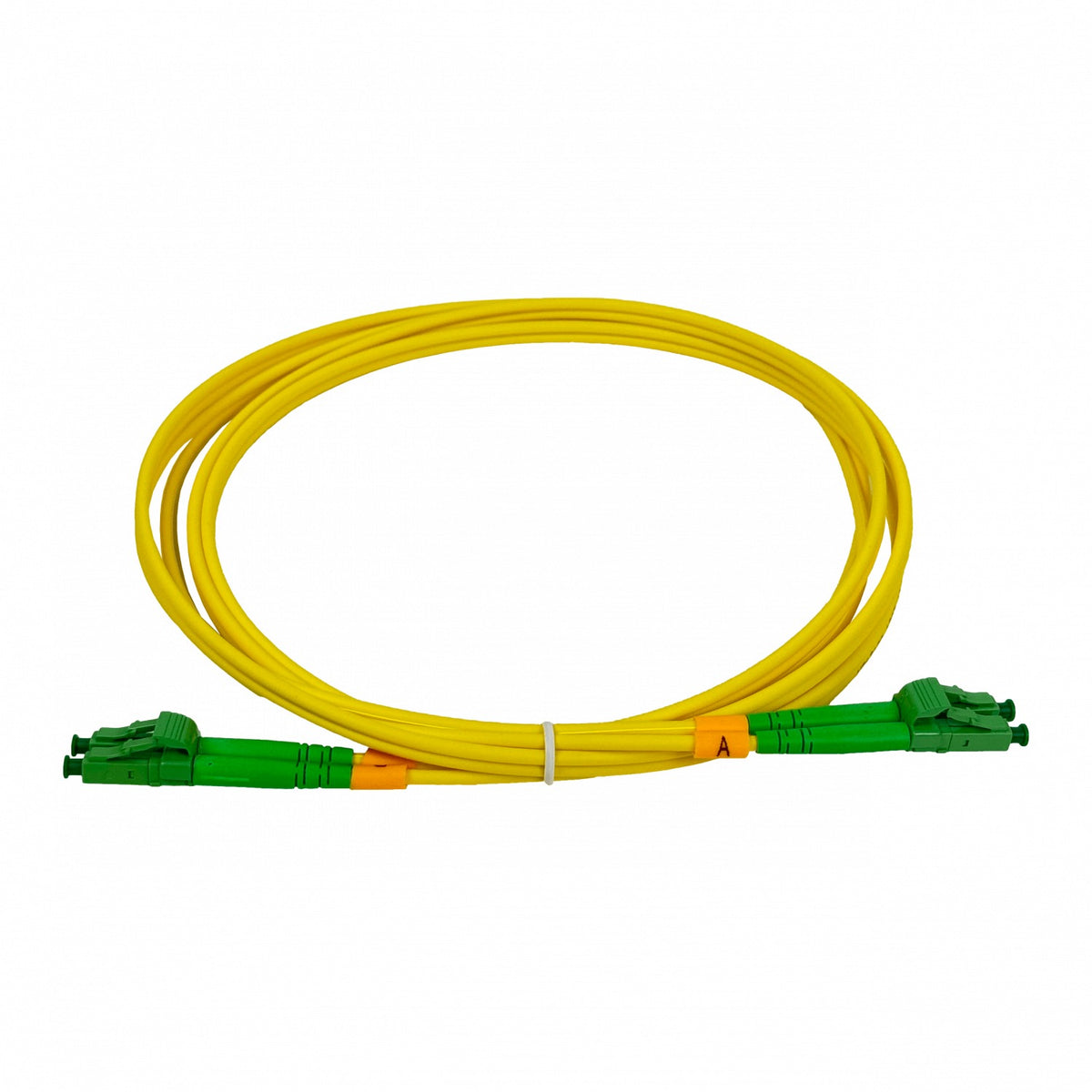 JFSBB2. Cable puente de fibra óptica monomodo dúplex SM de 2 metros LC/APC a LC/APC, diámetro 3.0 mm, núcleo/revestimiento 9/125