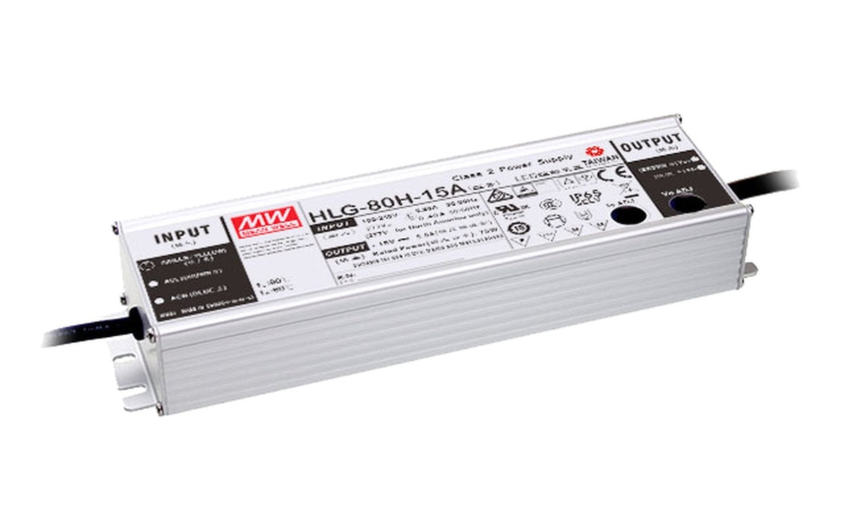 Driver LED carcasa metálica voltaje 80W HLG-80H - A - Ajuste Potenciómetro (Io) - 20V