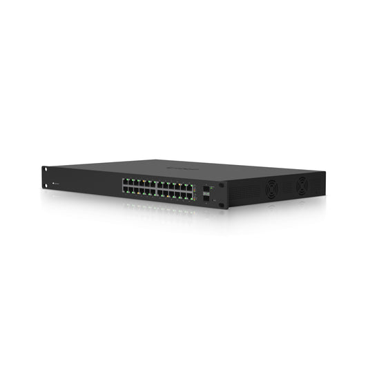 ES24-250W. Interfaz de usuario 200 W totales, 24 puertos 1000 con PoE 24/48af/52at, 2 puertos SFP, conmutador administrable de capa 3 con DHCP EDGESWITCH24-250W UBIQUITI