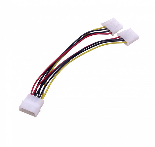 PIDE2 Cable divisor de alimentación en Y de 15cm con 1 conector MOLEX macho a 2 conectores MOLEX hembra