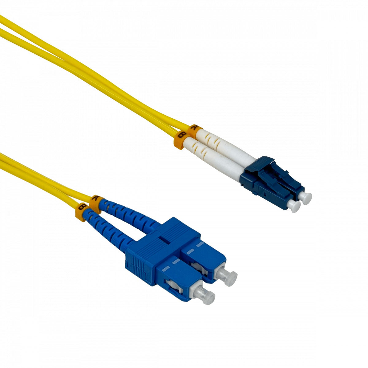 JFSLC10 Cable jumper de fibra óptica monomodo SM dúplex LC-SC/UPC de 10 metros, núcleo 9/125um, diámetro 3mm