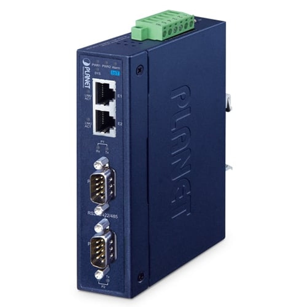 Servidor de Dispositivo Serie Industrial IP30 RS232/RS422/RS485 de 2 Puertos con MQTT (2 x 10/100TX, -40~75 Grados C)