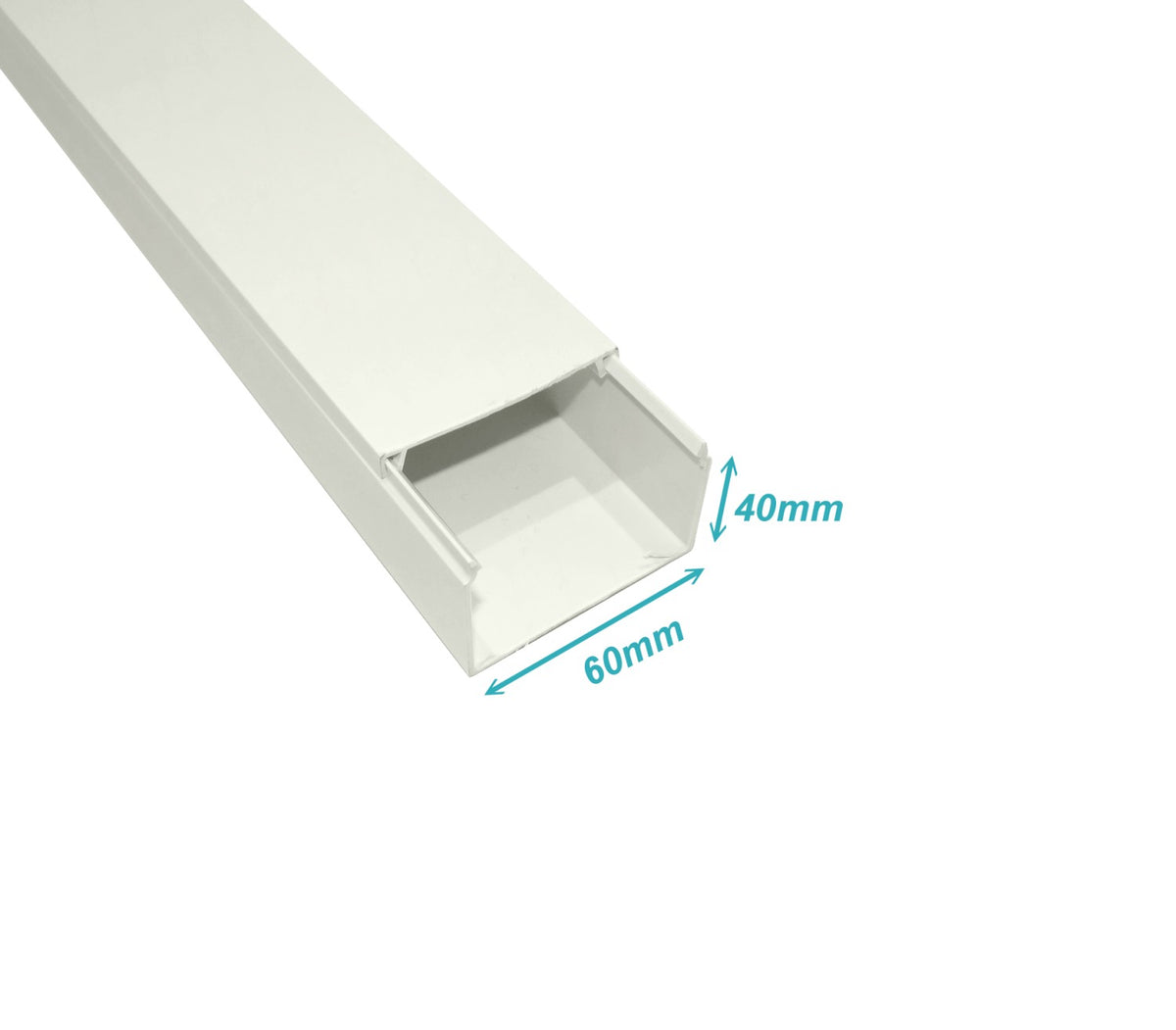 QN6W LINKCHIP Canaleta Plástica PVC 60x40mm 2 Metros Blanca Espesor 1,45mm Sin Divisor CC-6040-W