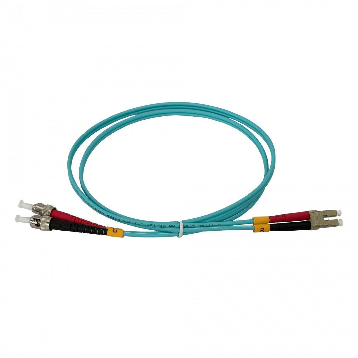 JF3LT1 1 metro Latiguillo de Fibra LC a ST OM3 Multimodo Dúplex 3.0mm 50/125µm