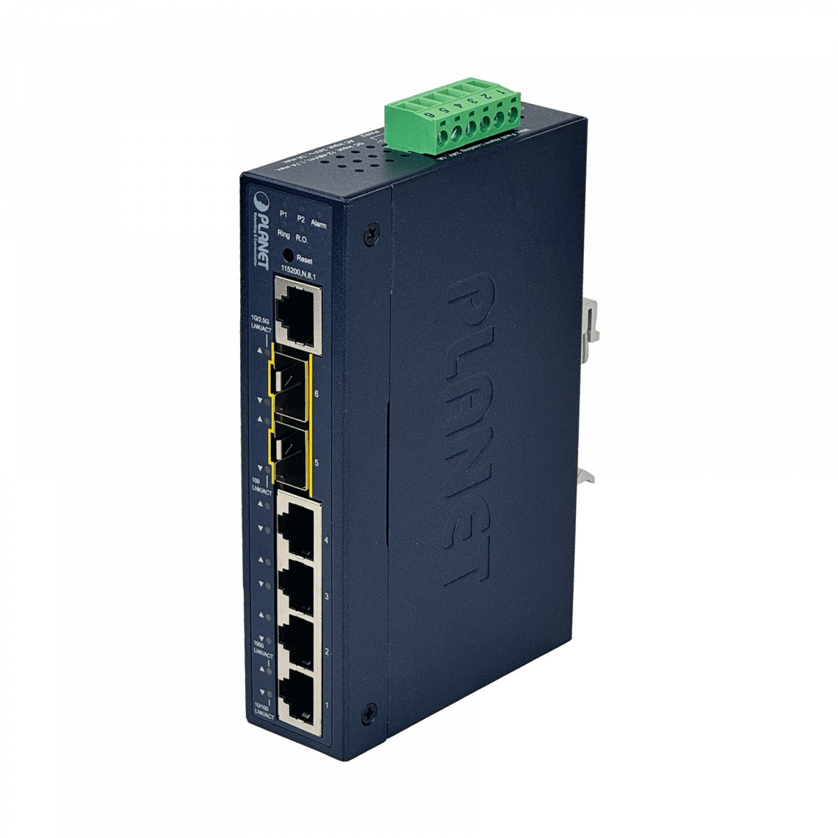 IGS-5224 PLANET 4 puertos 1000 1 SFP 1 SFP-2.5G Conmutador Industrial Administrable Capa 2 Montaje Riel-DIN 12-48VDC