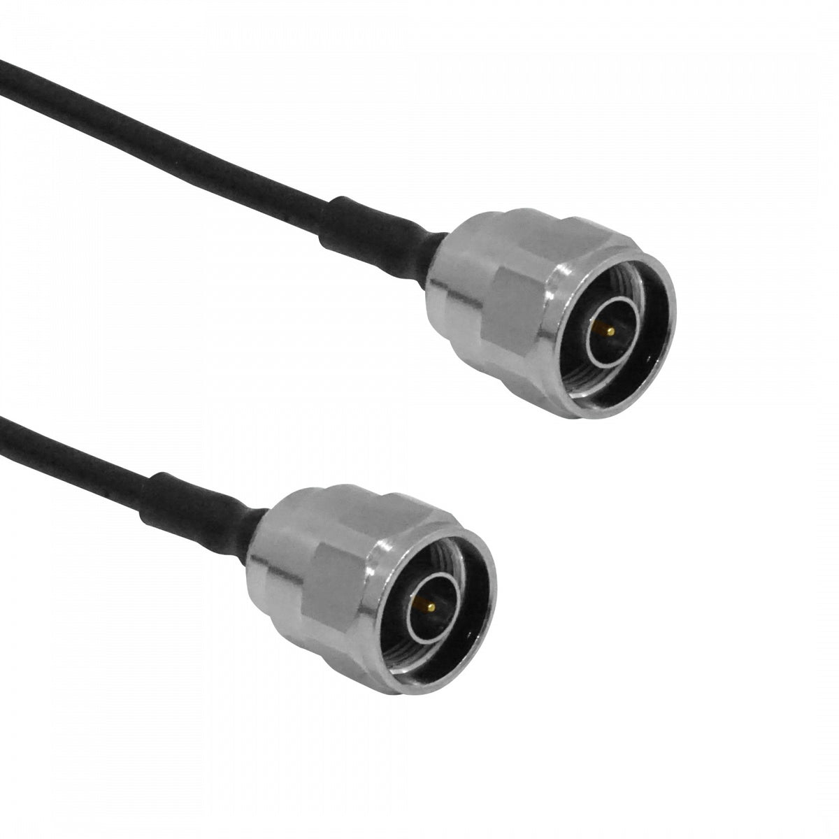 2NN 50cm N-Macho N-Macho SM141 2-Latiguillos Coaxiales Negros Rígidos 0,5 metros