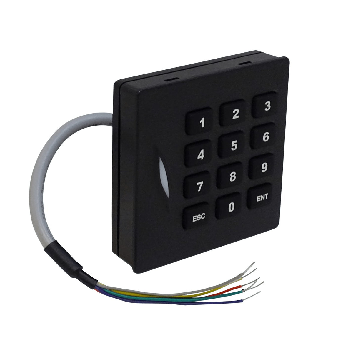 KR102E-LIQ ZK Lector RFID USADO 86x86mm Panel táctil req/6-14VDC 6-pin Emisor sonoro 12-Tecl