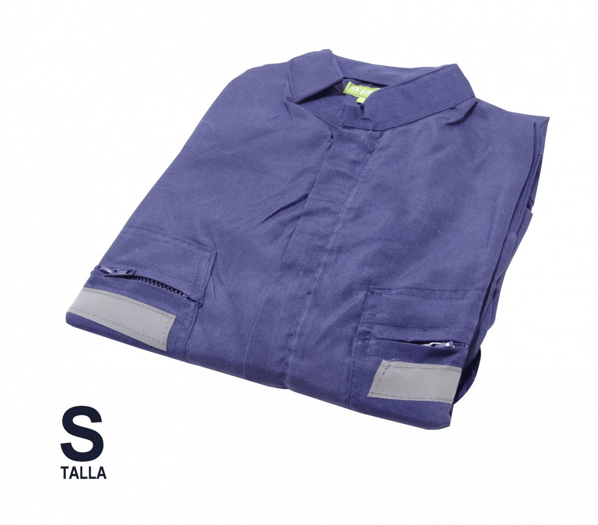 OVEROL-SA S Overol de popelina poliéster azul talla 42/44 para altura 168cm con cintas reflectantes