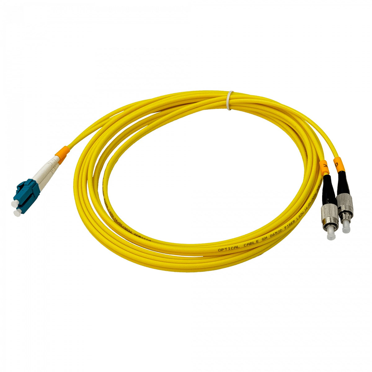 JFSLF3. Cable puente de fibra óptica monomodo SM dúplex de 3 metros con conectores LC a FC, núcleo de 9/125 µm y cubierta LSZH (libre de halógenos)