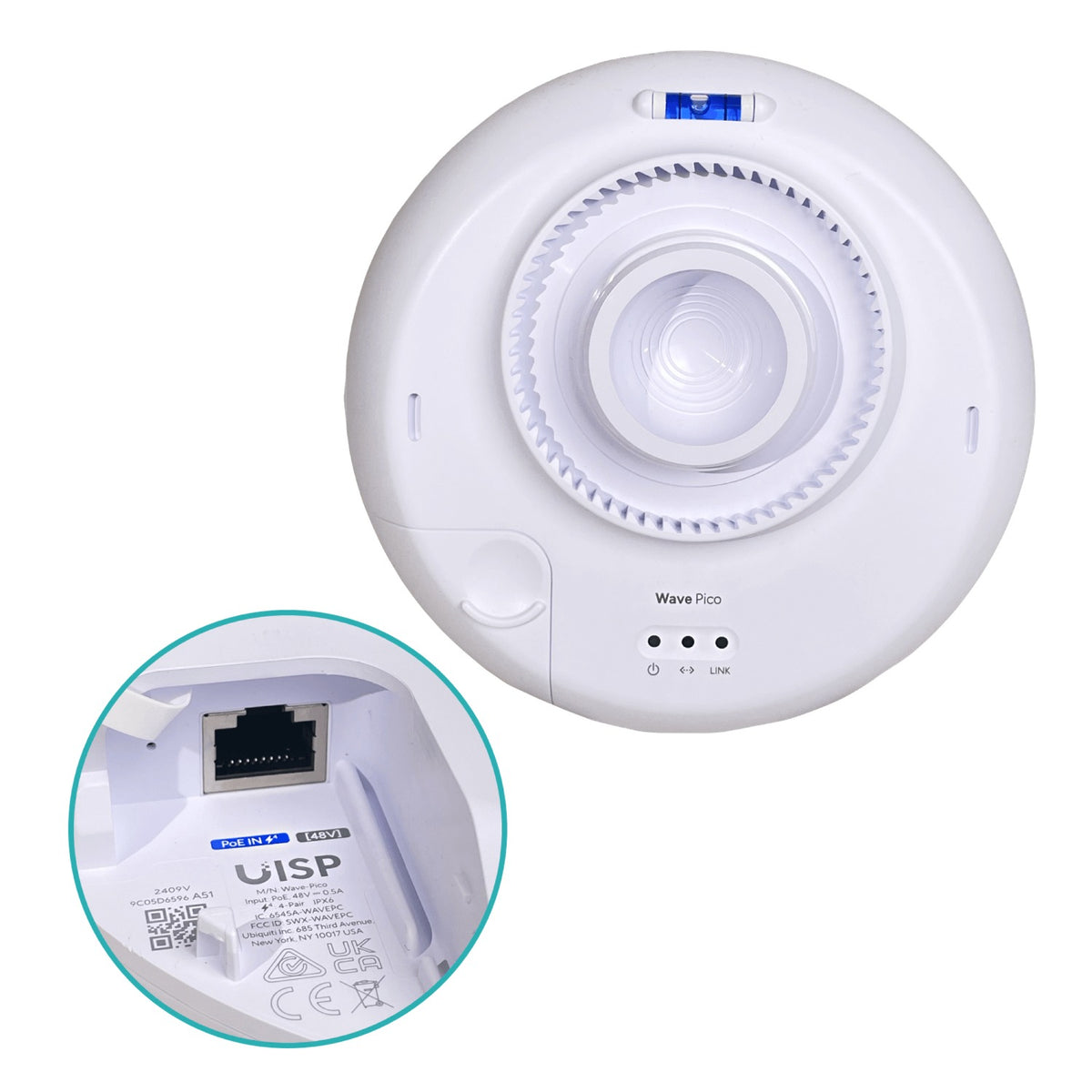WAVE-PICO. UI 28dbi/60Ghz 5GHz/9dBi 1-1000 incluye-Poe48V 152mm 1gbps-dúplex BT WAVE-PICO-EU UBIQUITI