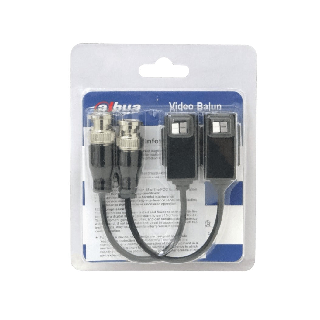 BALUN-HD4 DAHUA Transmisor de Video 4K 1-Par Conexión Rápida CAT5E/6 Pasivo CCTV BNC-Macho