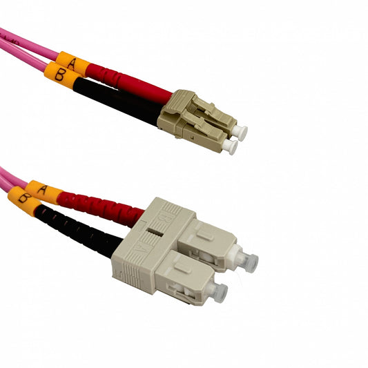 JF4LC2 LSZH 2 metros LC-SC OM4 Multimodo MM Dúplex Latiguillo de Fibra 50/125µm 3,0mm
