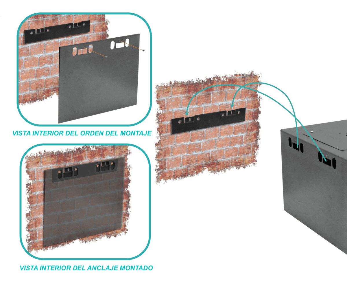 RK12-6L-LIQ DE SEGUNDA MANO Armario Rack de Pared 60cm de Profundidad 12 Unidades Negro incluye M6-2U