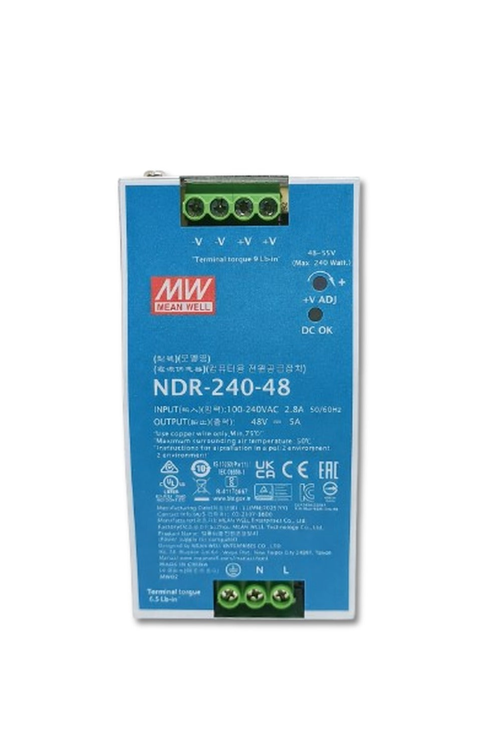 Fuente de poder Riel DIN metálica 240W NDR-240 - 48V