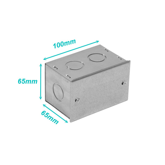 FPCWM-1 A01 Caja Metálica Zincada de 100x65x65mm con Cubierta de 106x69mm