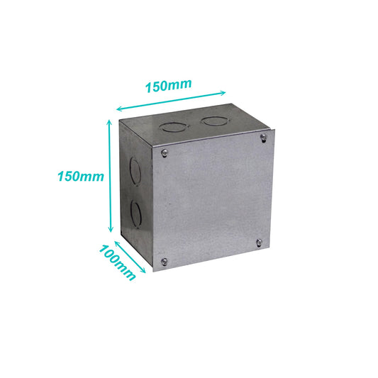FPCWM-4 B15 Caja Metálica Zincada 150x150x100mm con Cubierta de 155x155mm