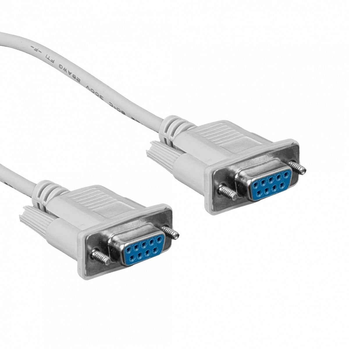 DB9-3HH Cable Serie RS232 Directo de 2,72 Metros con Conectores DE-09 Hembra a Hembra