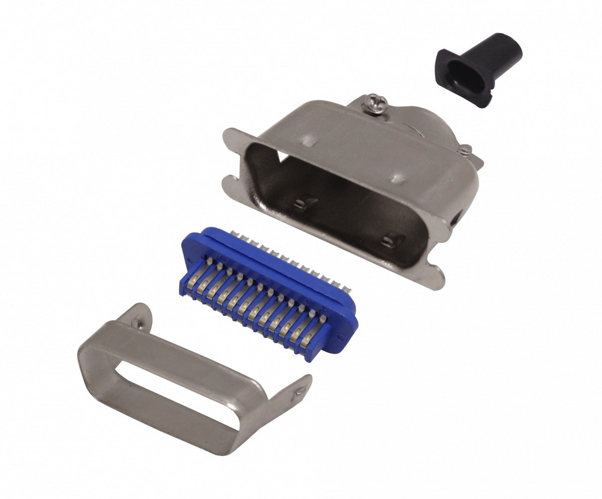 CEN24-M Conector 24-pines Macho para Soldar Centronics CEN24 con/Cubierta-Metalica