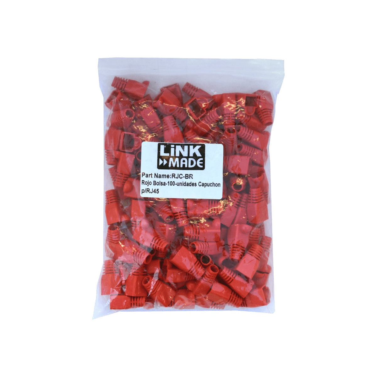 RJC-BR Rojo Bolsa-100-unidades Capuchon p/RJ45