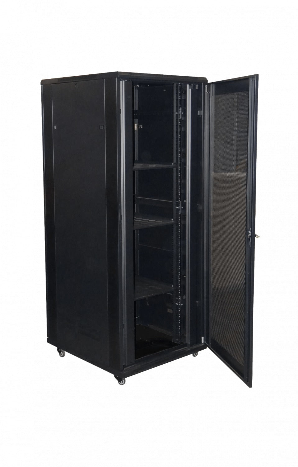 RK42-9P8L LINKMADE Armario Rack 42 Unidades 800mm Ancho 900mm Profundidad Negro con 2 Guía-Cables Verticales