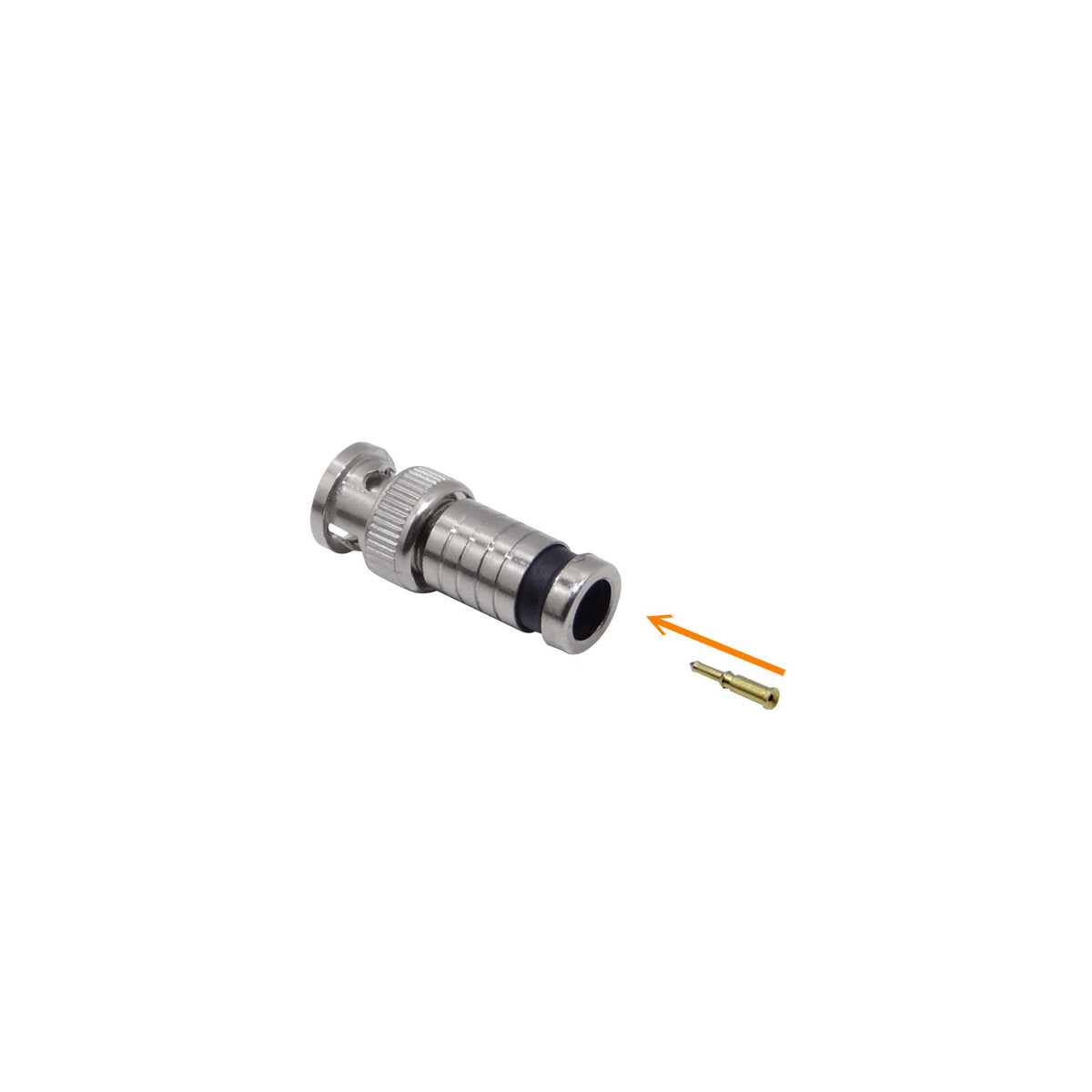 BM-N59 Conector de compresión BNC macho para cable RG59, paquete de 4 unidades, tipo empuje