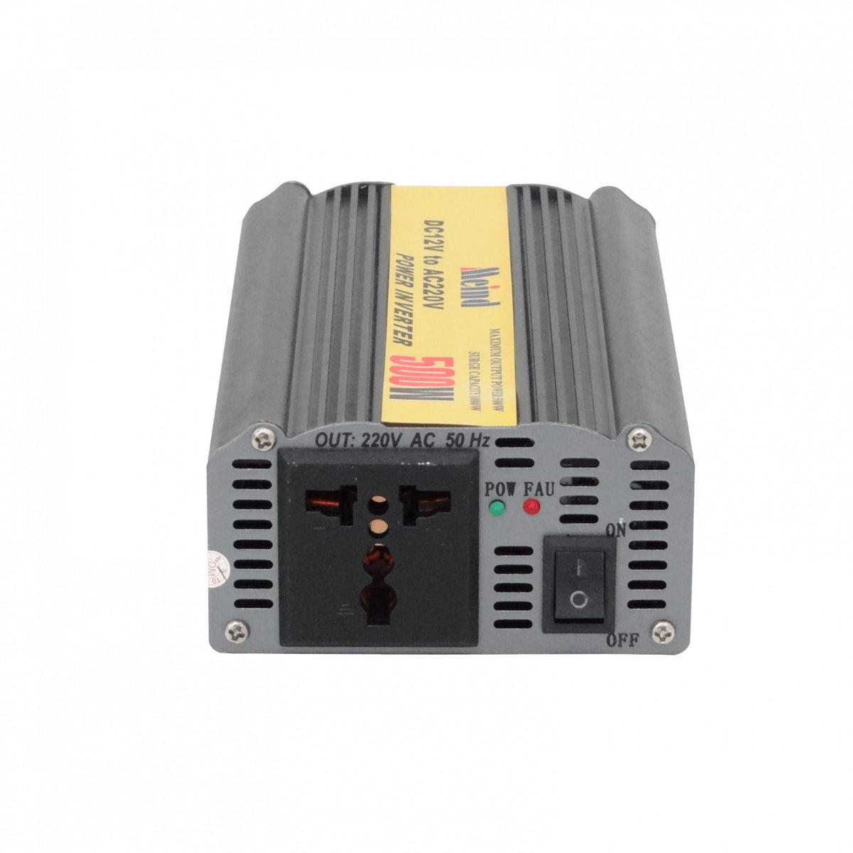 INV-500 MEIND Inversor 300W Nominal 500W Pico 12VDC a 220VAC con Ventilador y Pinzas