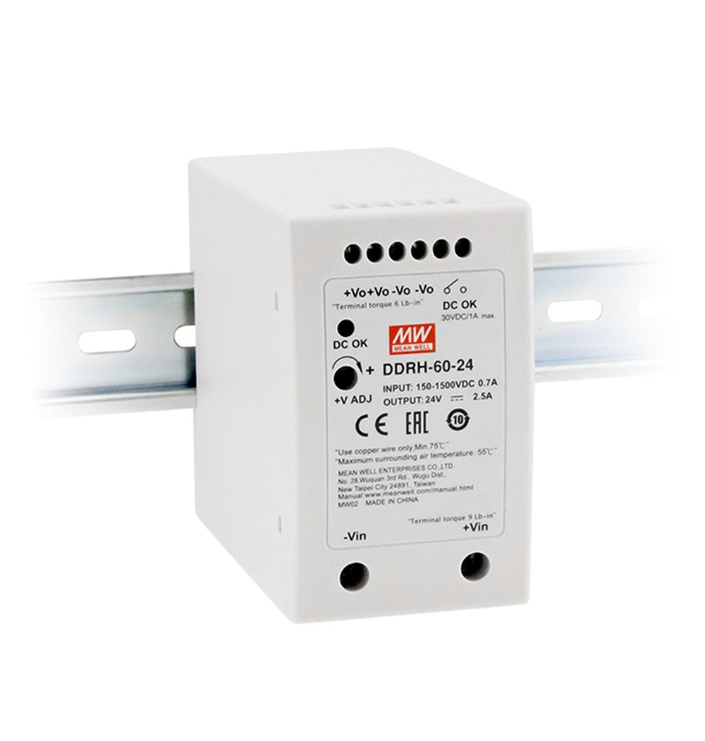 Conversor DC-DC entrada 150 a 1500VDC 60W DDRH-60 - 48V