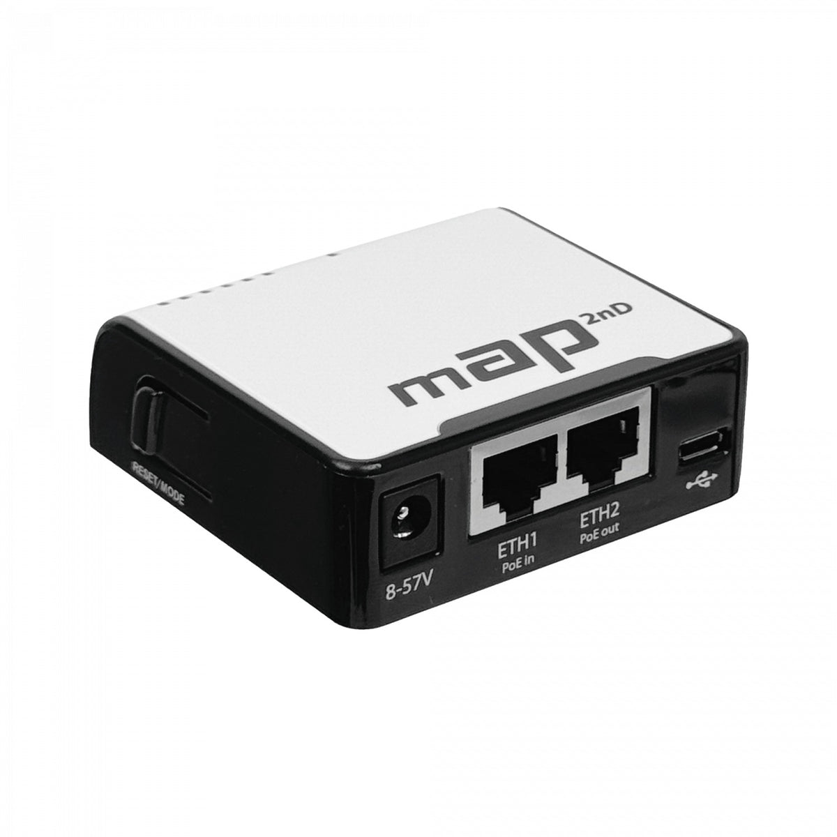 RBMAP2ND MIKROTIK Punto de acceso inalámbrico L4 2.4GHz 50mW 1.2dBi 2 puertos 100Mbps 1 USB PoE-in(10-57V/af-at)-out