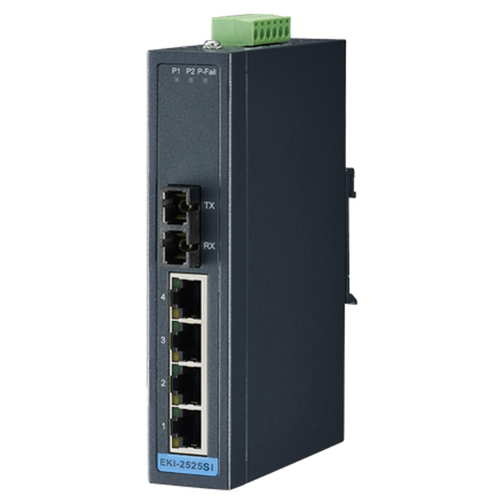 Switch Ethernet 4FE+1FE SC Single-mode Unmanaged, -40~75℃