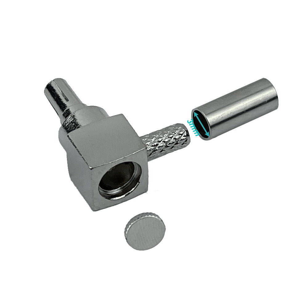 9M1J CRC9-Macho 90 Grados RG316 Conector para Crimpar Compatible CA100 RG174