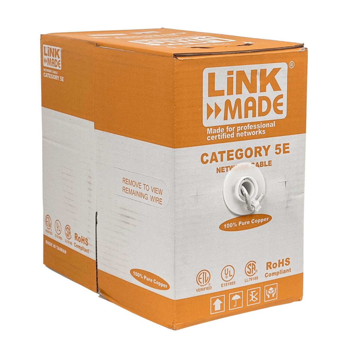 CBL-FG3 LINKMADE Cat5e F/UTP 300mts Unifilar GRIS 24AWG PVC Cobre Caja Taiwan