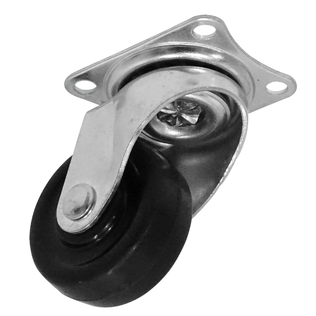 RUEDO-1 Rueda giratoria Negra diámetro 1,5 pulgadas capacidad de carga 20 Kg dimensiones 38x45x53 mm