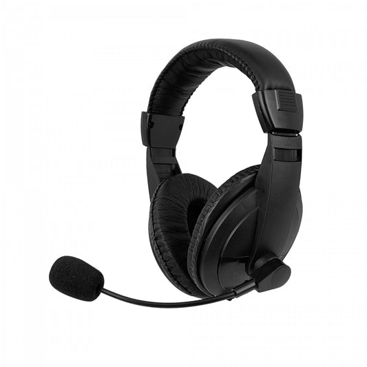 W-750 Diadema con Audífono y Micrófono de Doble Plug 2x3.5mm Macho y Cable de 180cm
