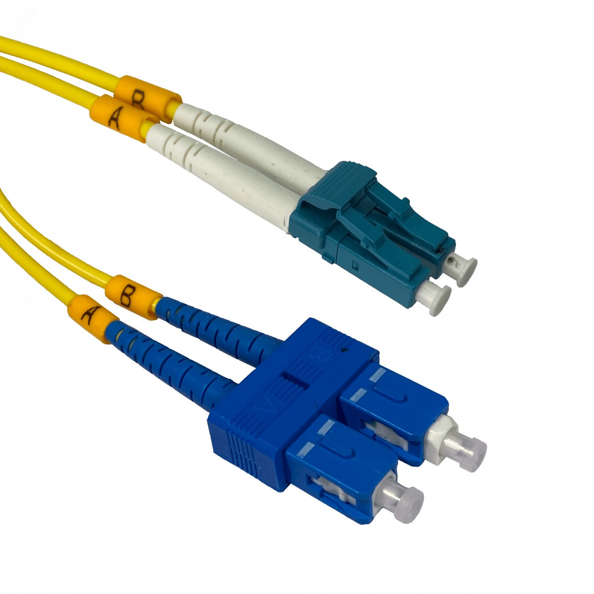 JFSLC2. Cable Conectorizado de Fibra Óptica Monomodo SM Dúplex LC a SC/UPC de 2 metros, 9/125 µm, 3 mm