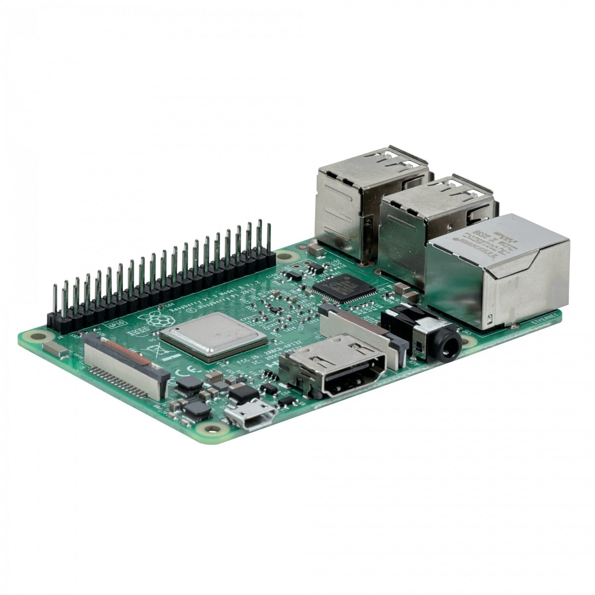 PI-3 RASPBERRY CPU Quad-Core 1.4GHz RAM 1GB Alimentación 5V-2A WiFi 2.4GHz Ethernet 10/100/1000 HDMI Salida Audio 3.5mm 4 Puertos USB