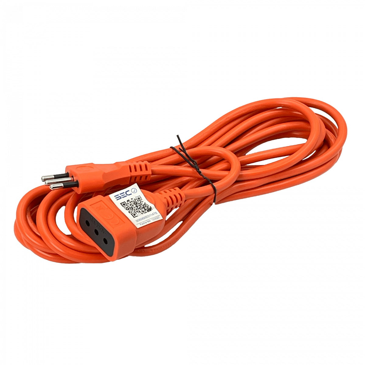 ME-1205 MACROTEL Alargador Eléctrico Naranja de 5 Metros 10A con Enchufe Tipo Chileno