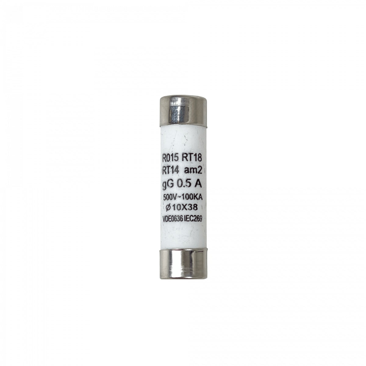 FUSE-05C 0,5A 10x38mm2 500V 500mA Fusible Cilindrico 36mm-Larg 9,5mm-Diamet 0.5