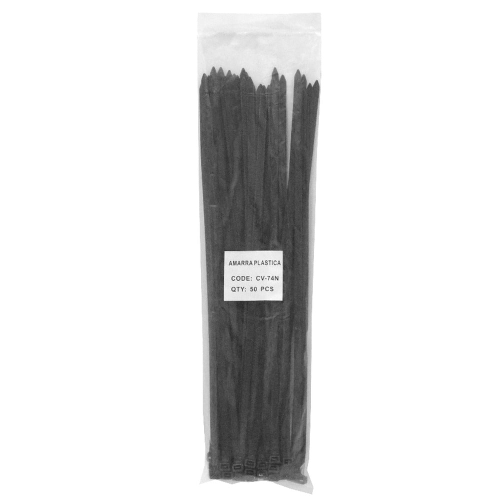 CV-74N 25-un 400x7,0mm Negra Amarra Plastica Nylon 7.0x400mm