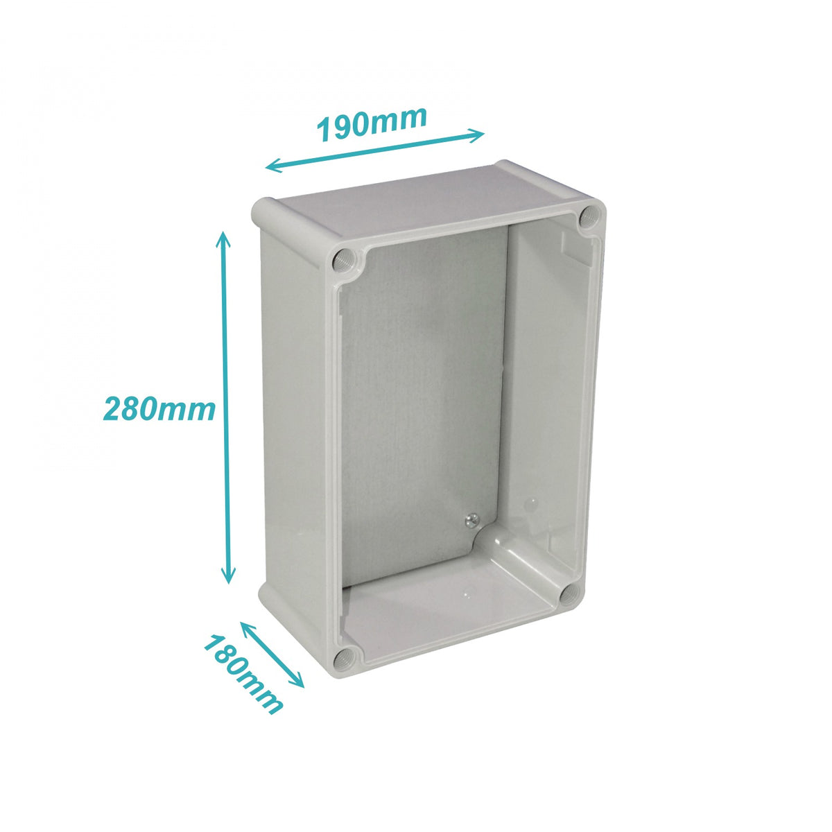 TJ-AT-2819-1 TIBOX 280x190x180mm Caja ABS IP66 Cubierta Transparente con Placa de Aluminio