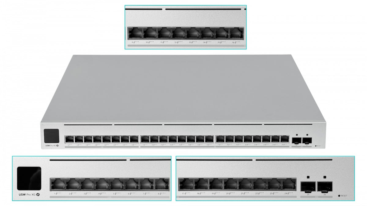 USW-PRO-XG-24-POE UI 8-2500 16-10G PoE+++ 720W 2-SFP28 Switch L2/L3 UniFi USW-PRO-XG-24-POE-EU UBIQUITI