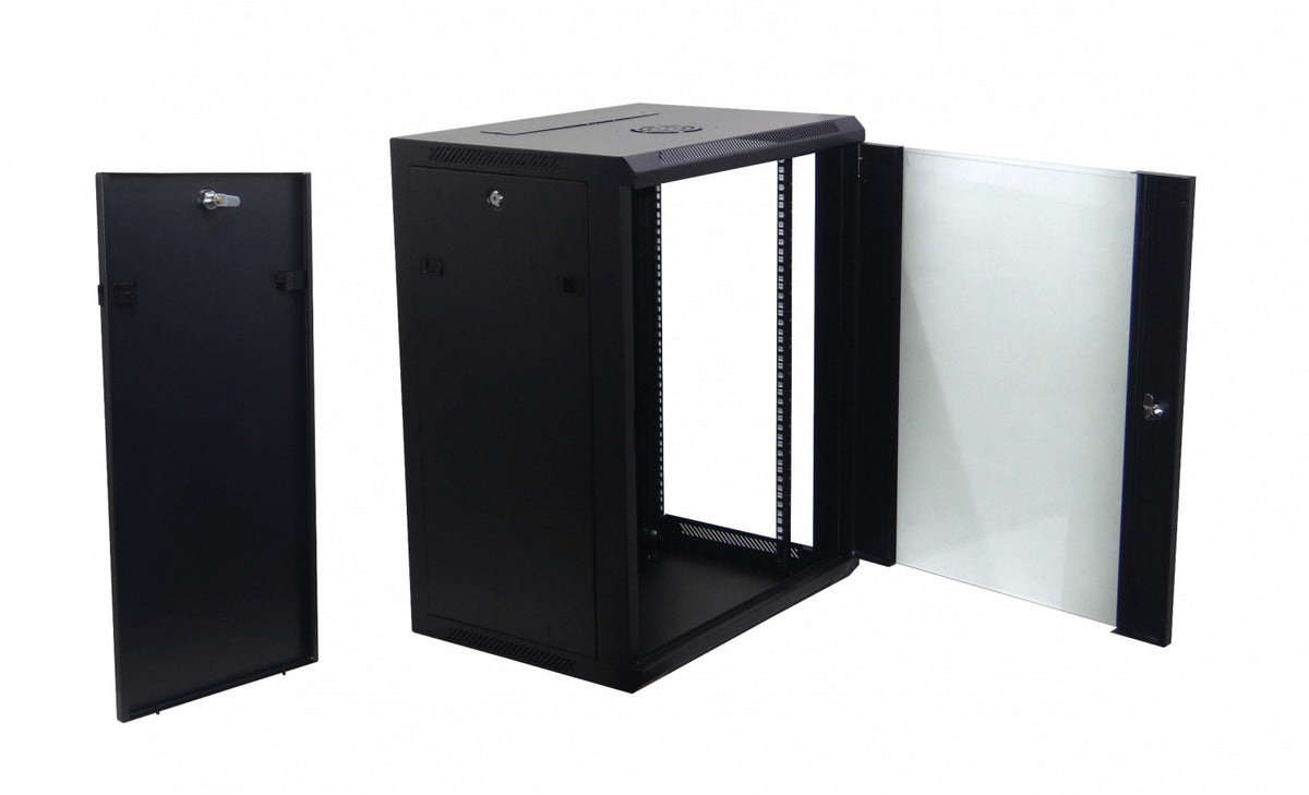 RK15-4L LINKMADE BASTIDOR MURAL 15U 45CM-PROFUNDIDAD NEGRO INCLUYE-2U