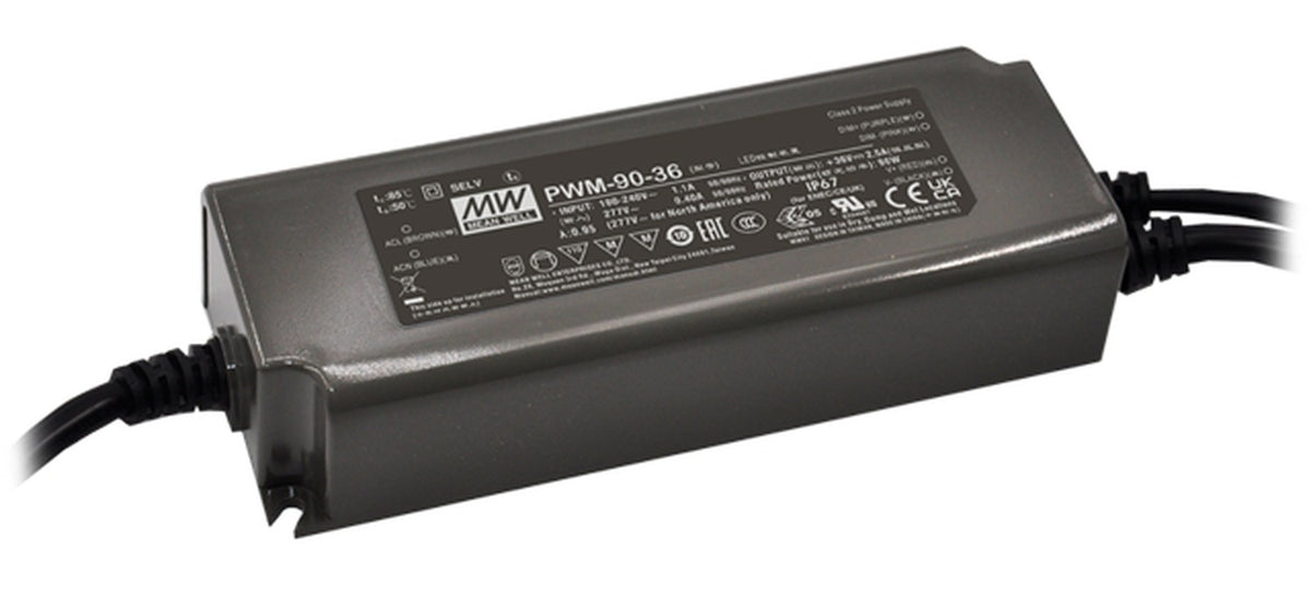 Driver LED plástico voltaje flicker PFC opción DALI DALI-2 90W PWM-90 - 48V - B - 3 en 1  (1-10V, Resistor, PWM)