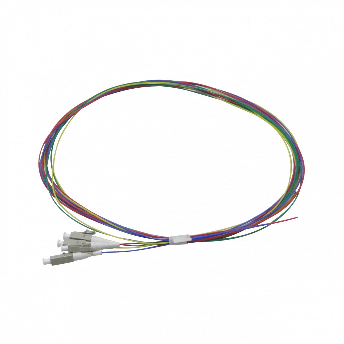 JF3L-4 Pigtail de Fibra Óptica Multimodo OM3 LC/UPC 4 fibras de 1,5 metros Núcleo 50/125um Recubrimiento 0,9mm Longitud 150cm