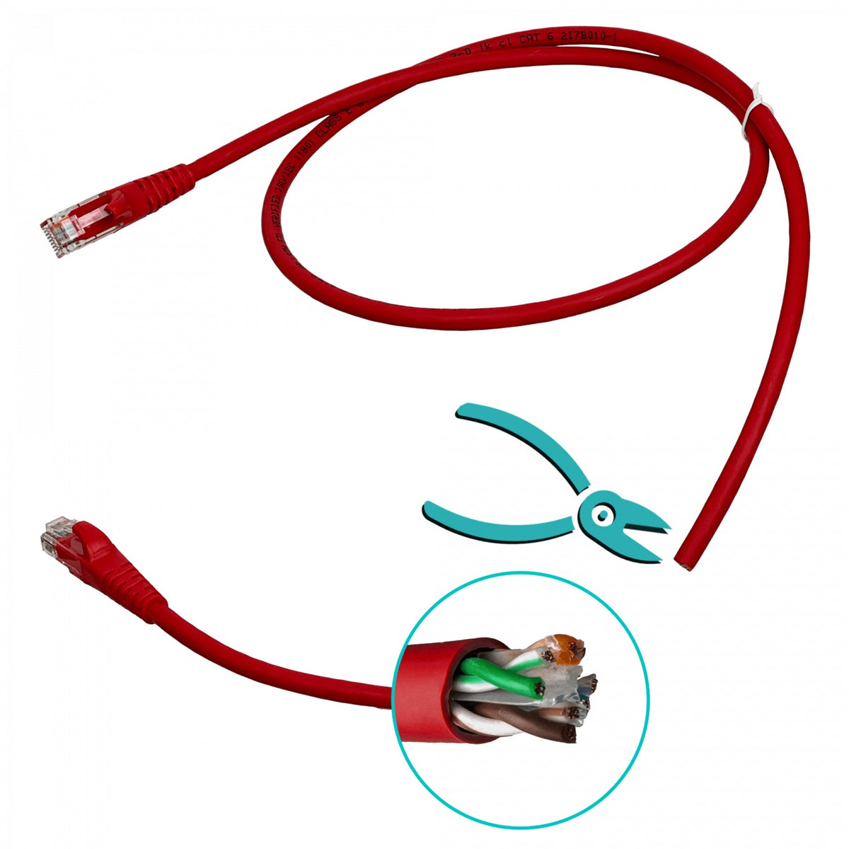 CP6R-10L LINKMADE 1 METRO CAT6 ROJO LSZH LATIGUILLO DE RED MOLDEADO MULTIHILO