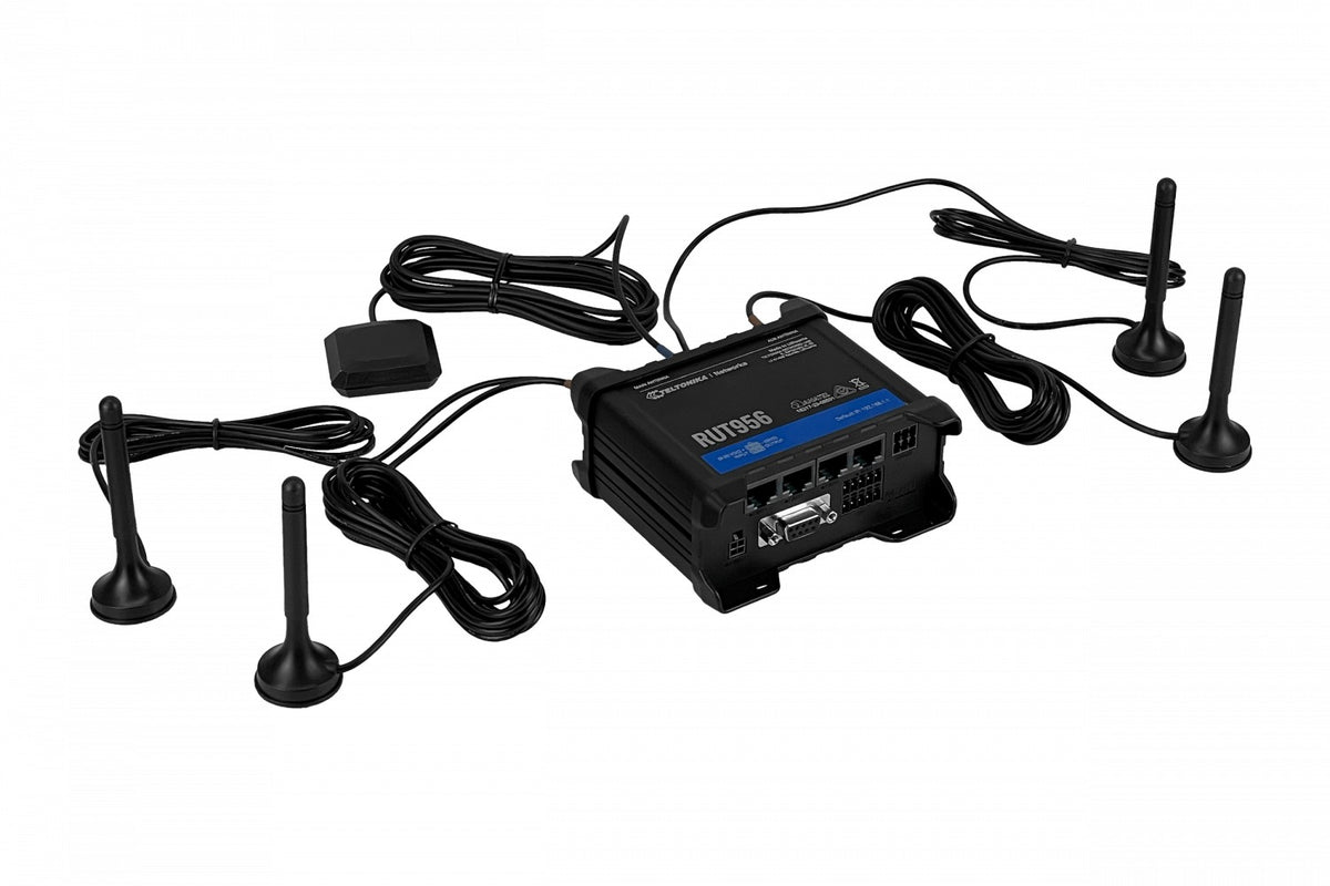 RUT956 TELTONIKA Enrutador 4G/LTE Doble SIM GPS con Puertos RS232/485 3 Antenas SMA 2 RP-SMA 3 LAN 1 WAN