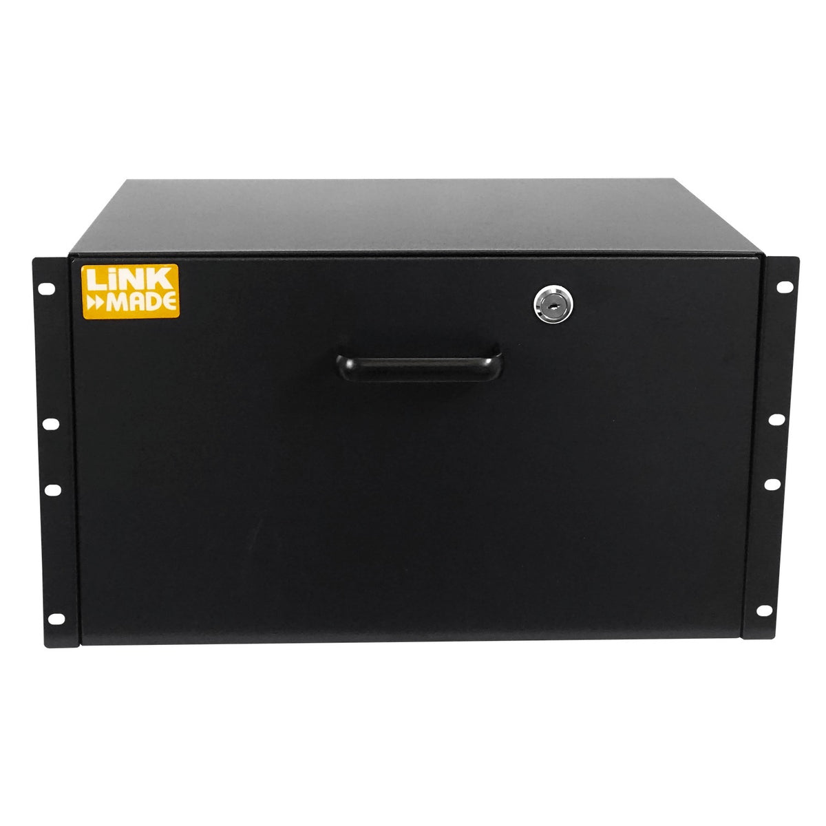 RAC-6U LINKMADE Bandeja porta-equipos 6U con cerradura color negro para armario rack altura 6 unidades profundidad 30cm
