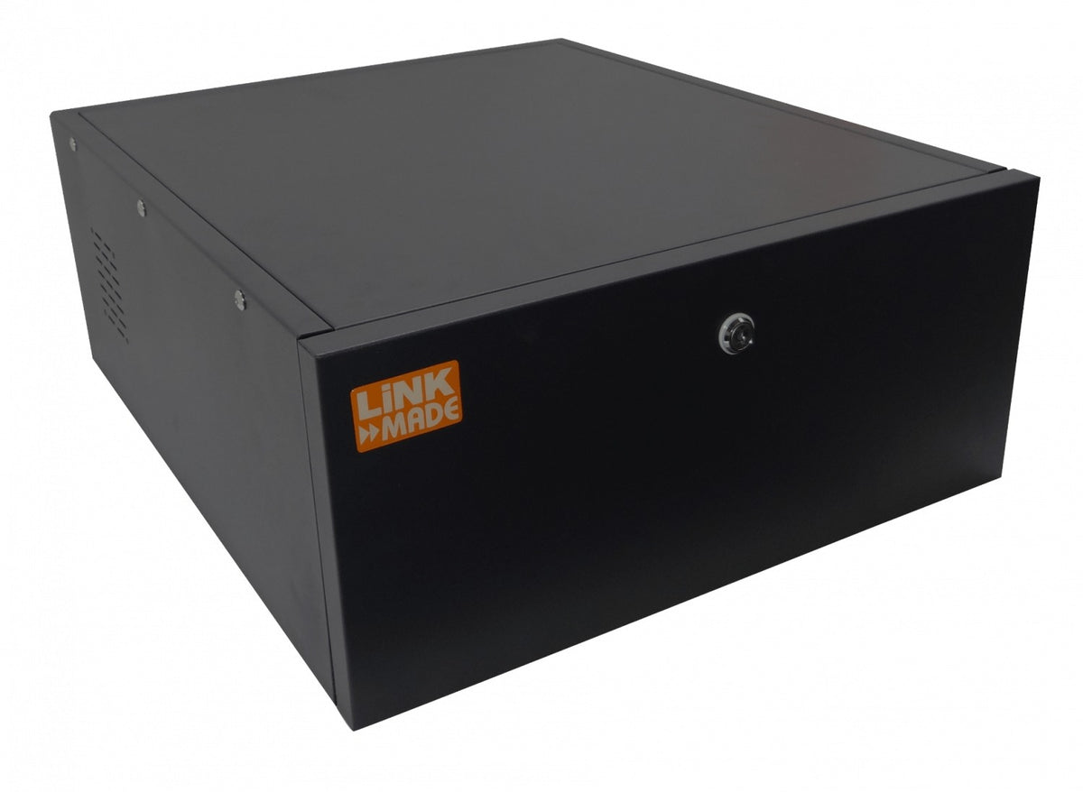 RK04-6LF LINKMADE Gabinete de Pared para Rack 4U 60cm de Profundidad Puerta Metálica de Seguridad Color Negro