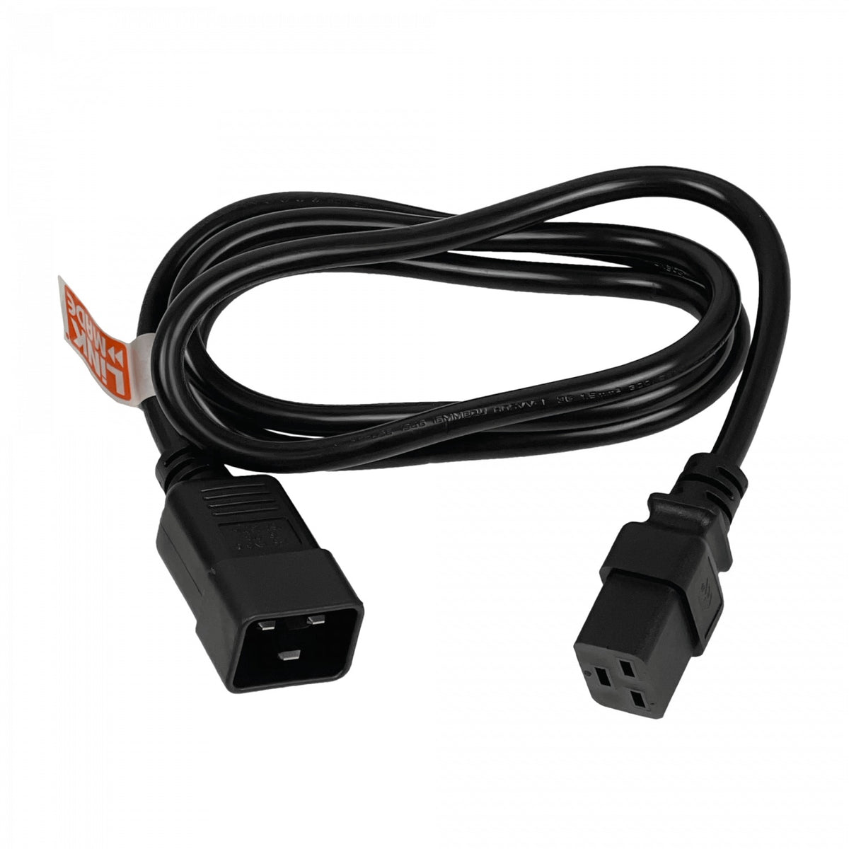 CDMD Cable Energía Negro 1,4mt C19-Hembra C20-Macho 16A 3x1,5mm2 140cm